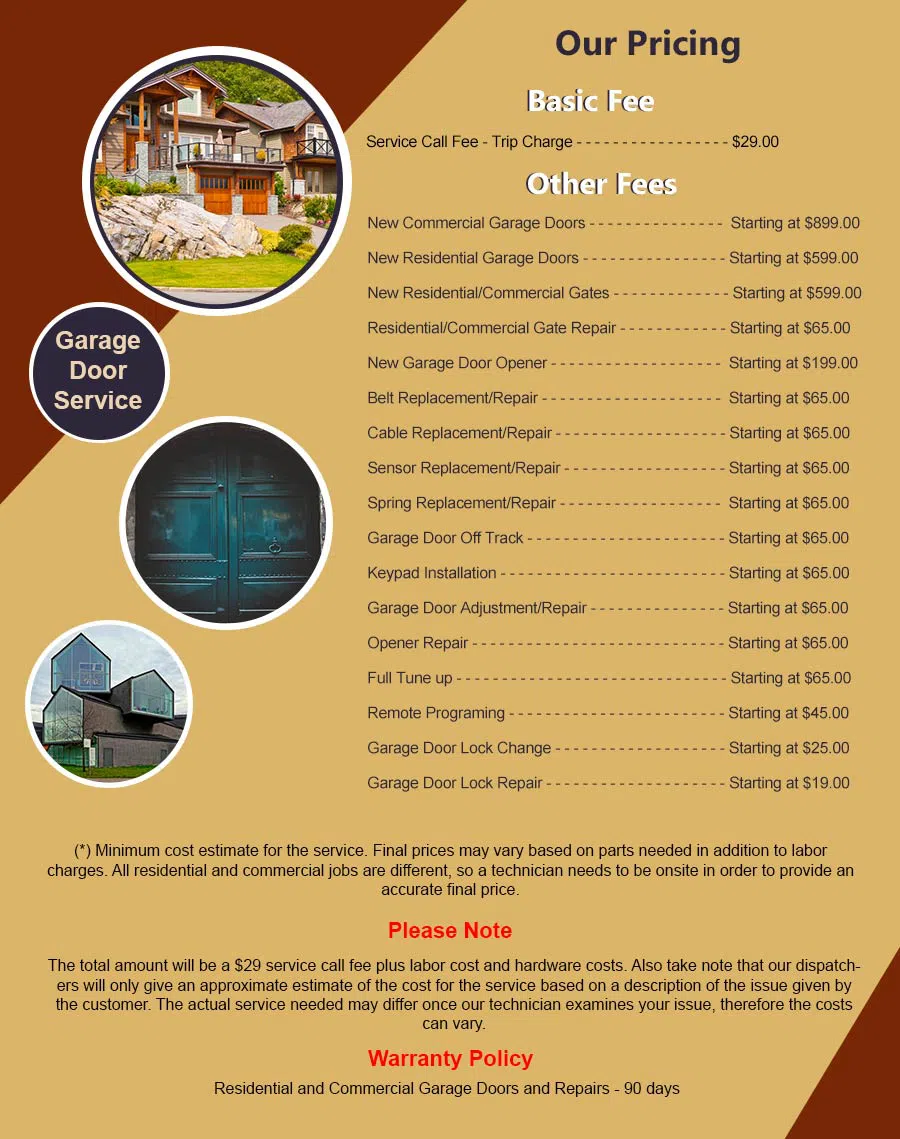 5 Star Garage Doors Downers Grove, IL 630-507-9423 - pricelist6