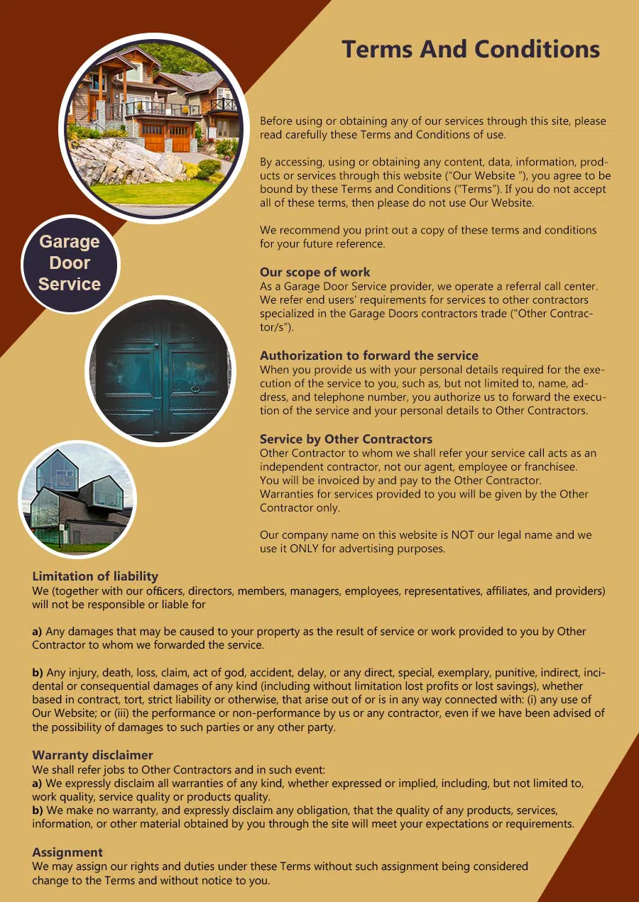 5 Star Garage Doors Downers Grove, IL 630-507-9423 - terms6